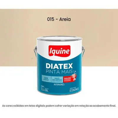 Tinta Acrílica Iquine Econômica Fosco-Aveludado 3,2L Diatex Pinta Mais 015 Areia (MP)