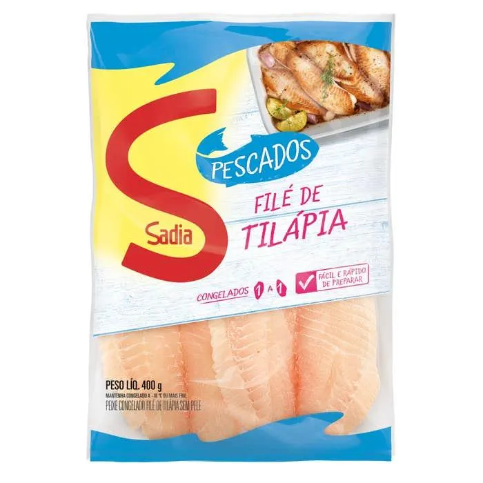 Filé De Tilápia Sem Pele Sadia Congelado 400g