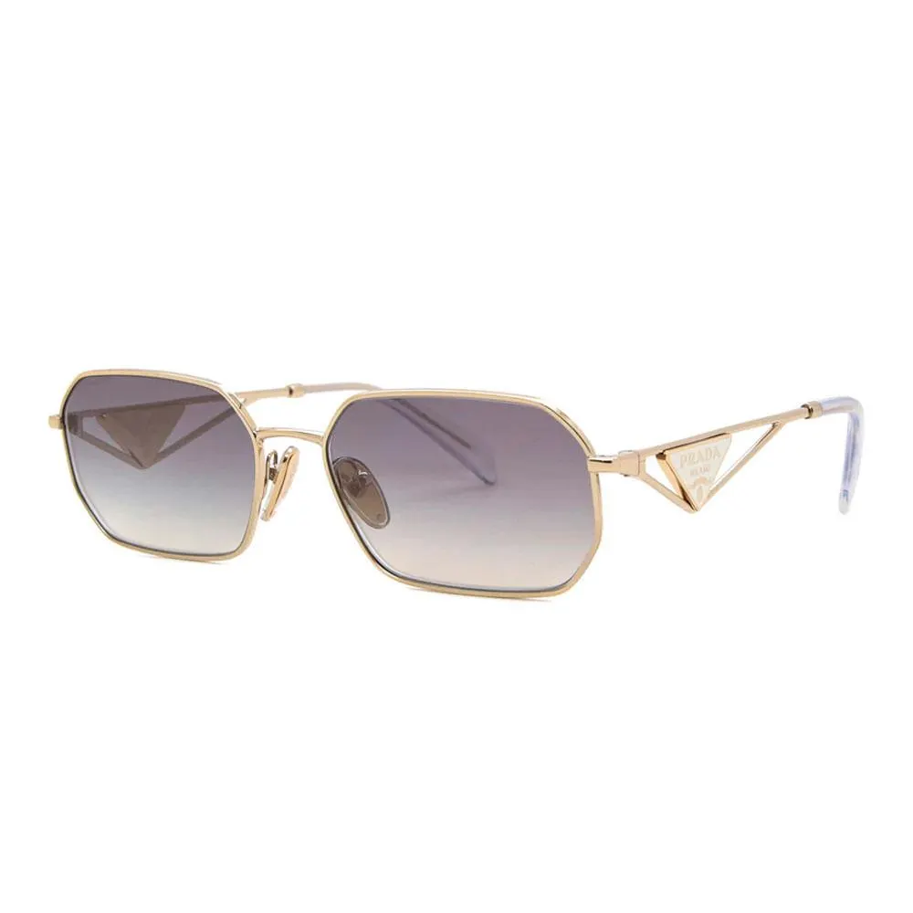 Óculos de Sol Feminino Prada Geométrico PR A51S Cor Dourado