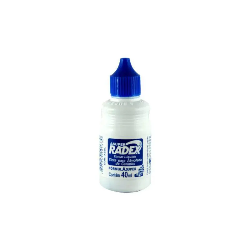 Tinta Para Almofada Carimbo Azul 40ml - Radex