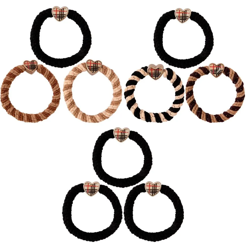 Kit Elásticos Para Cabelo Coração Poliéster Sortidos 3 Peças 6,5x1cm Ref.LM2815 - honeyhome
