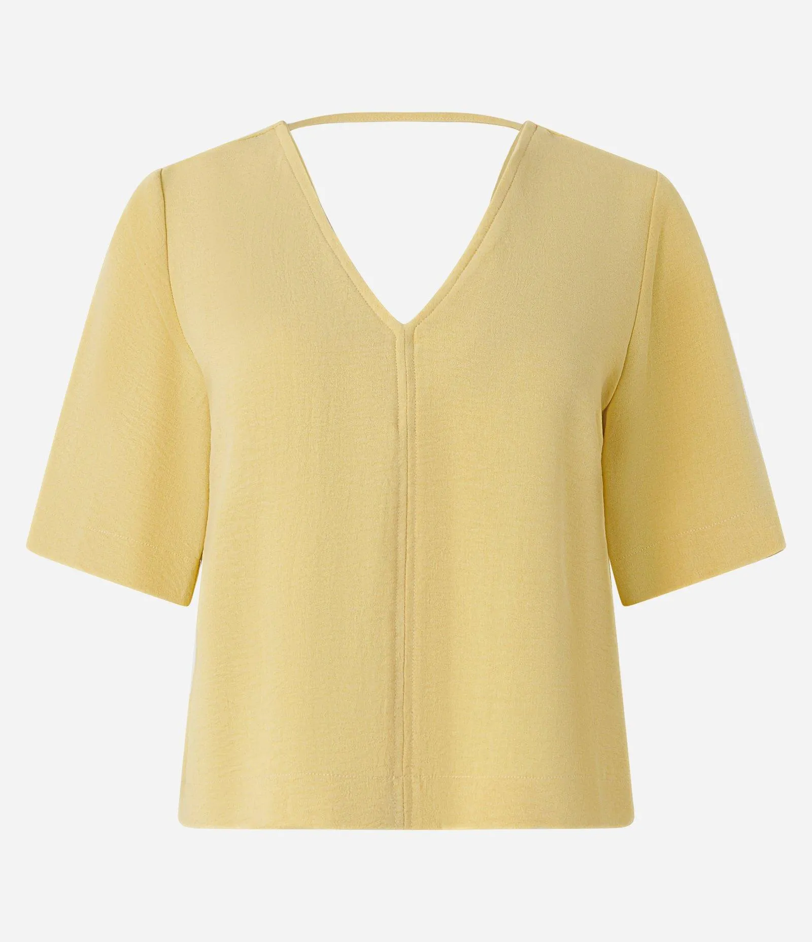 Blusa em Crepe com Decote V Amarelo