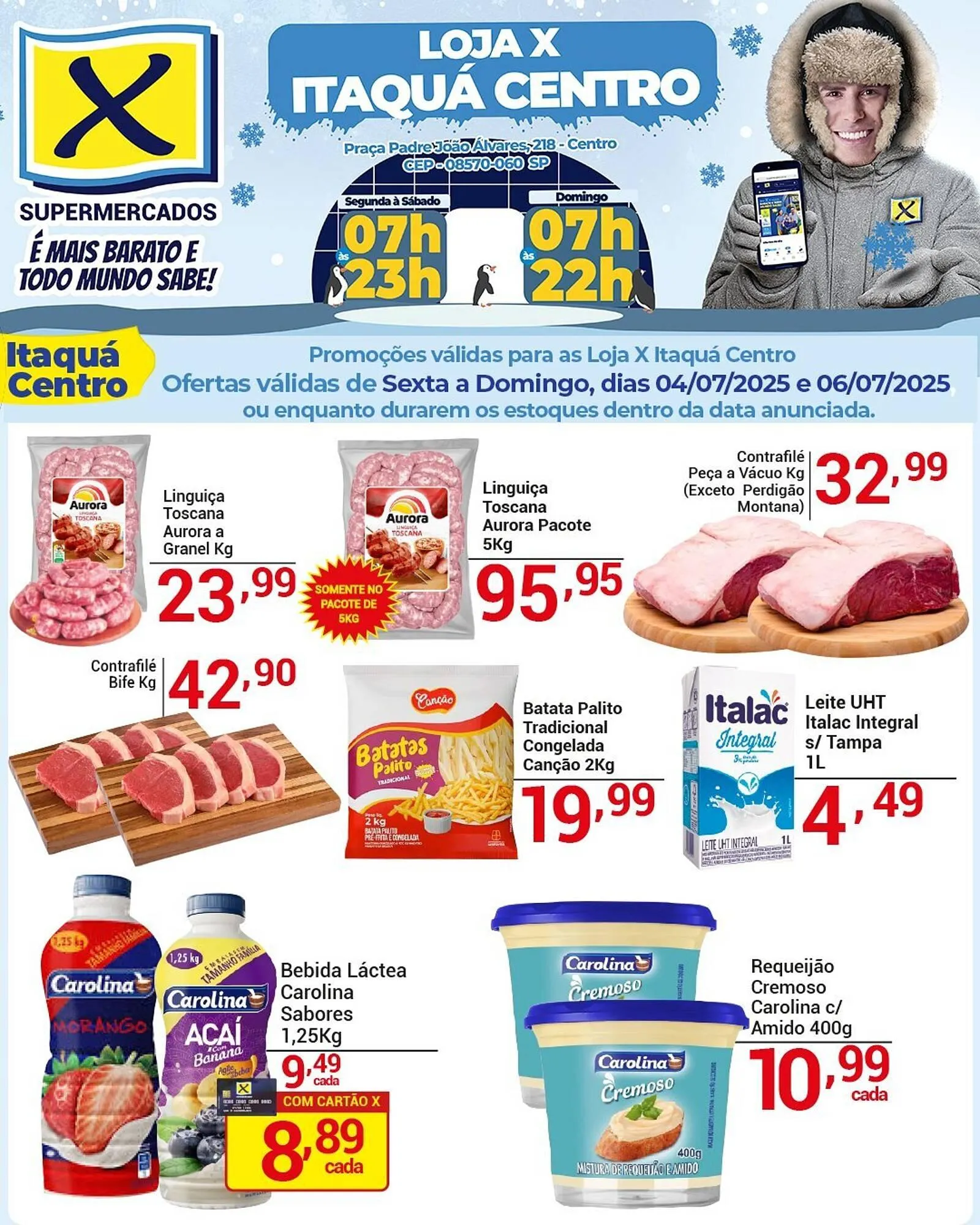 Encarte de Catálogo X Supermercados 4 de julho até 6 de julho 2025 - Pagina 1