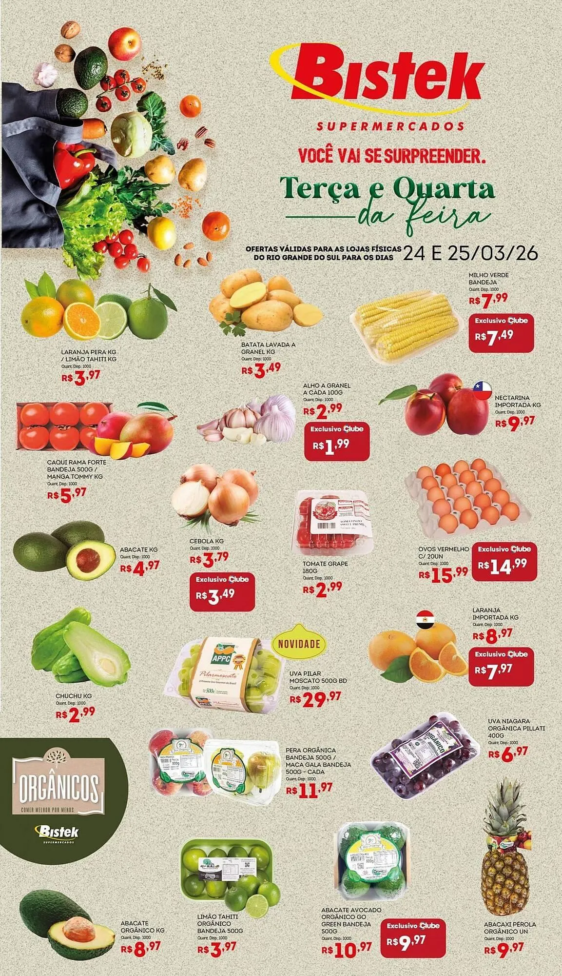 Encarte de Encarte Bistek Supermercados 24 de março até 25 de março 2026 - Pagina 1