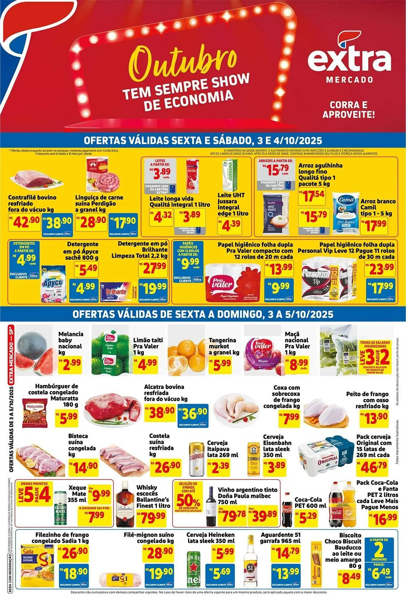 Encarte de Encarte Mercado Extra 3 de outubro até 5 de outubro 2025 - Pagina 1