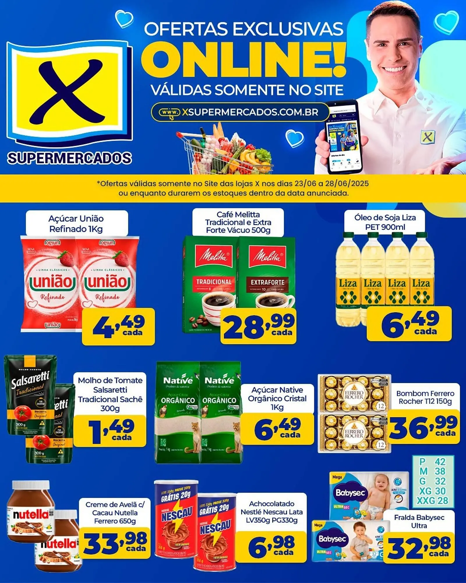 Encarte de Catálogo X Supermercados 23 de junho até 28 de junho 2025 - Pagina 1