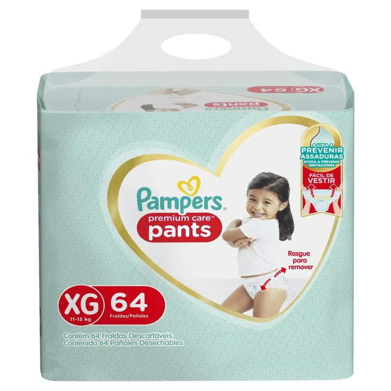Fralda Pampers Pants Premium Care XG C/64 unid