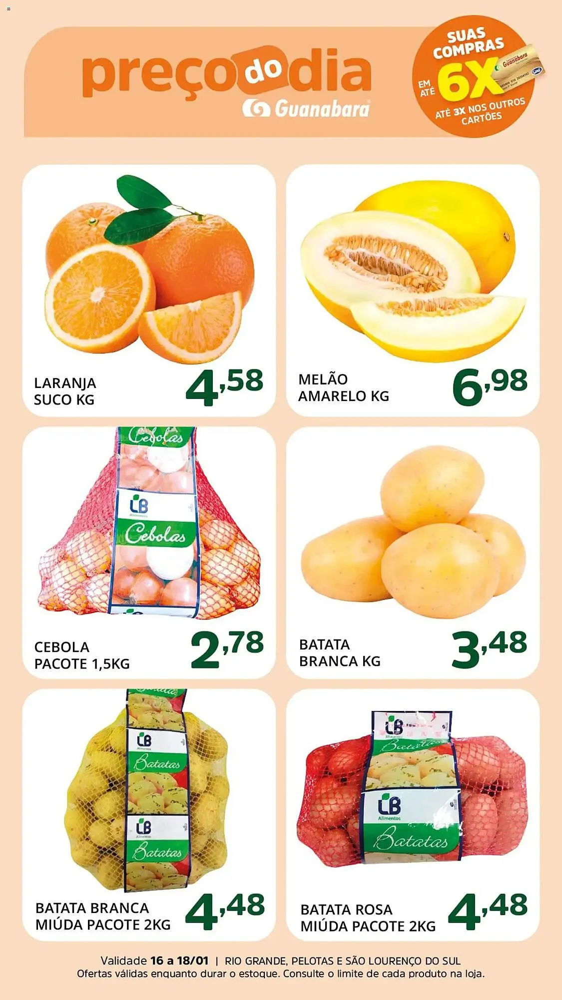 Encarte de Encarte Supermercados Guanabara 16 de janeiro até 18 de janeiro 2026 - Pagina 1