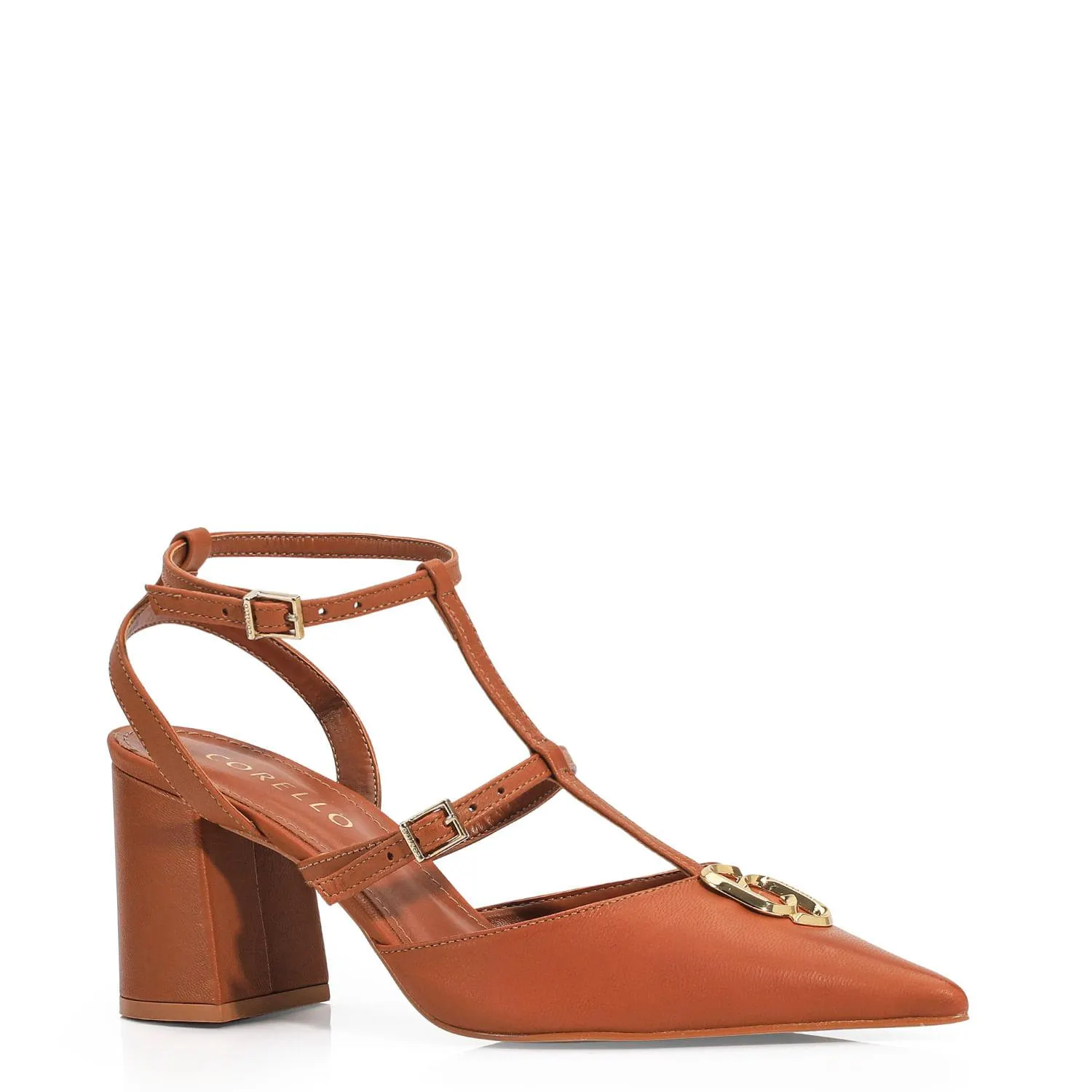 Scarpin Couro Caramelo