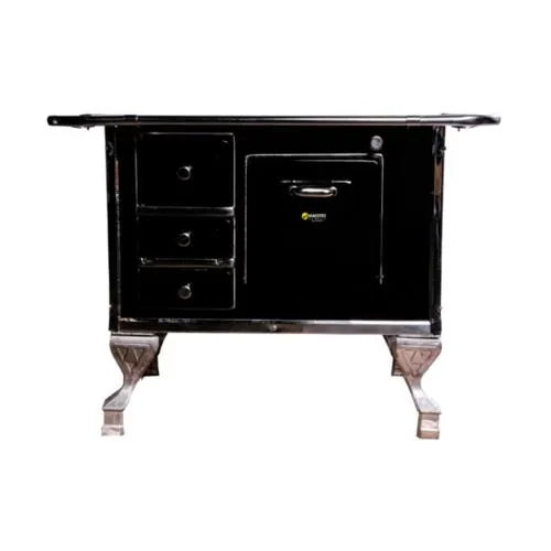 Fogão a Lenha N1 Maestro 00131 com Forno Chaminé à Direita Preto