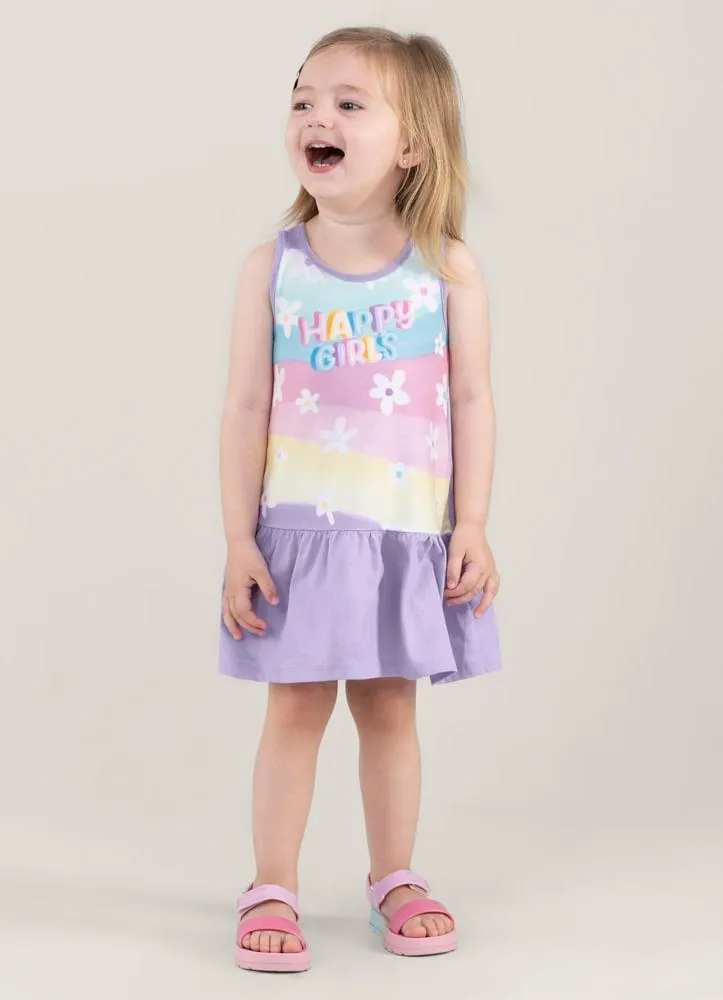 Vestido regata em malha infantil menina Brandili
