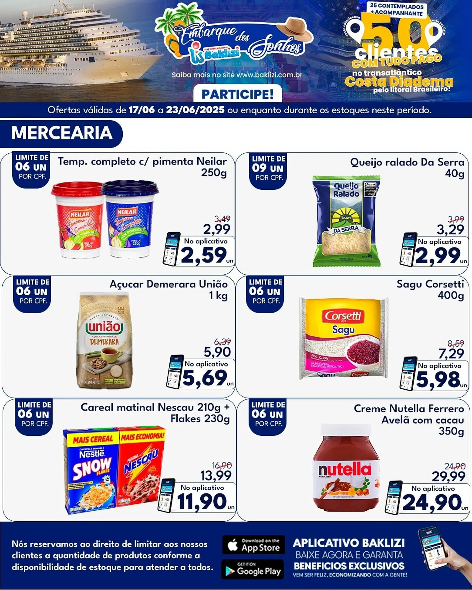 Encarte de Catálogo Supermercados Baklizi 17 de junho até 23 de junho 2025 - Pagina 1