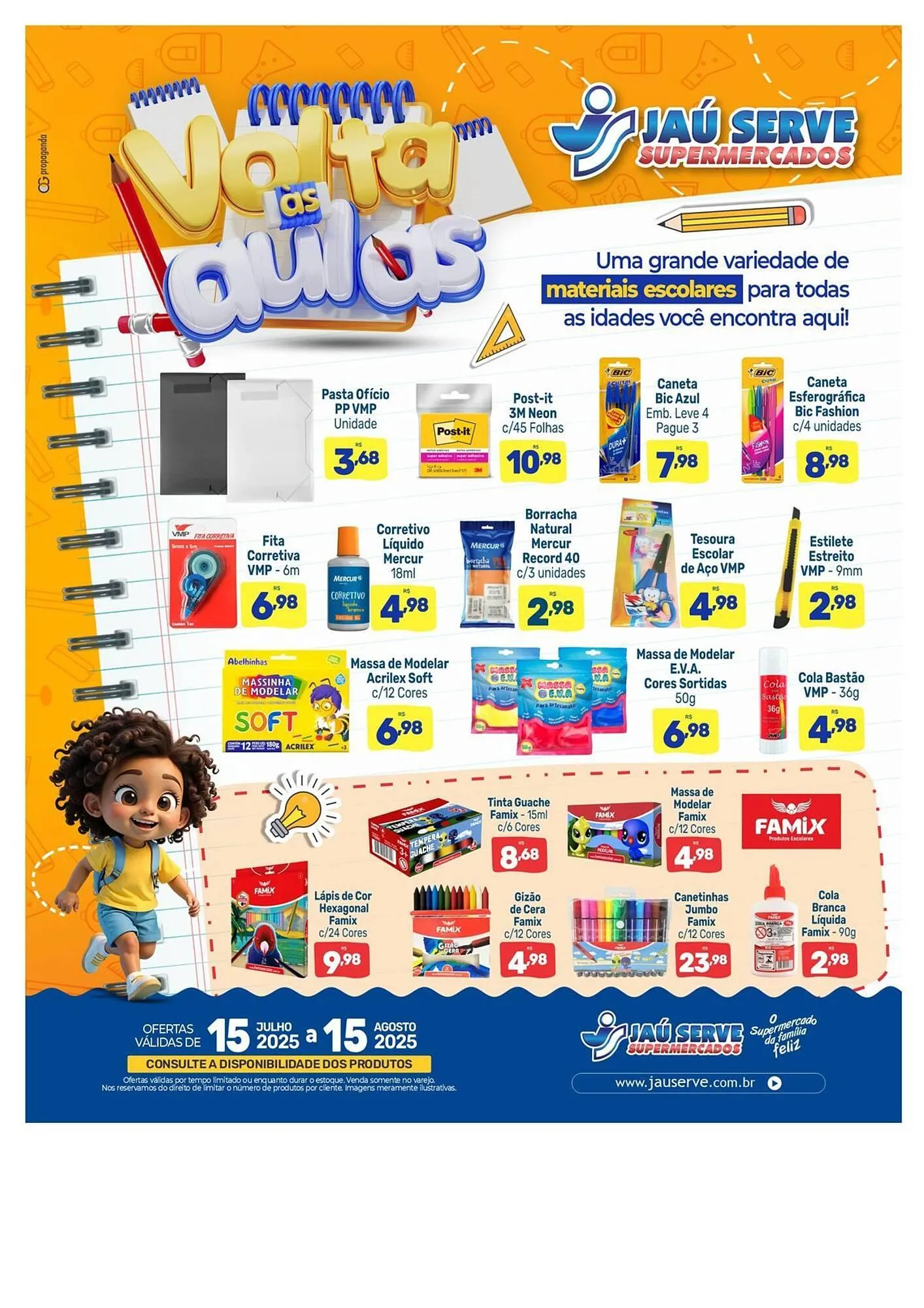 Encarte de Catálogo Supermercados Jau Serve 12 de agosto até 15 de agosto 2025 - Pagina 1
