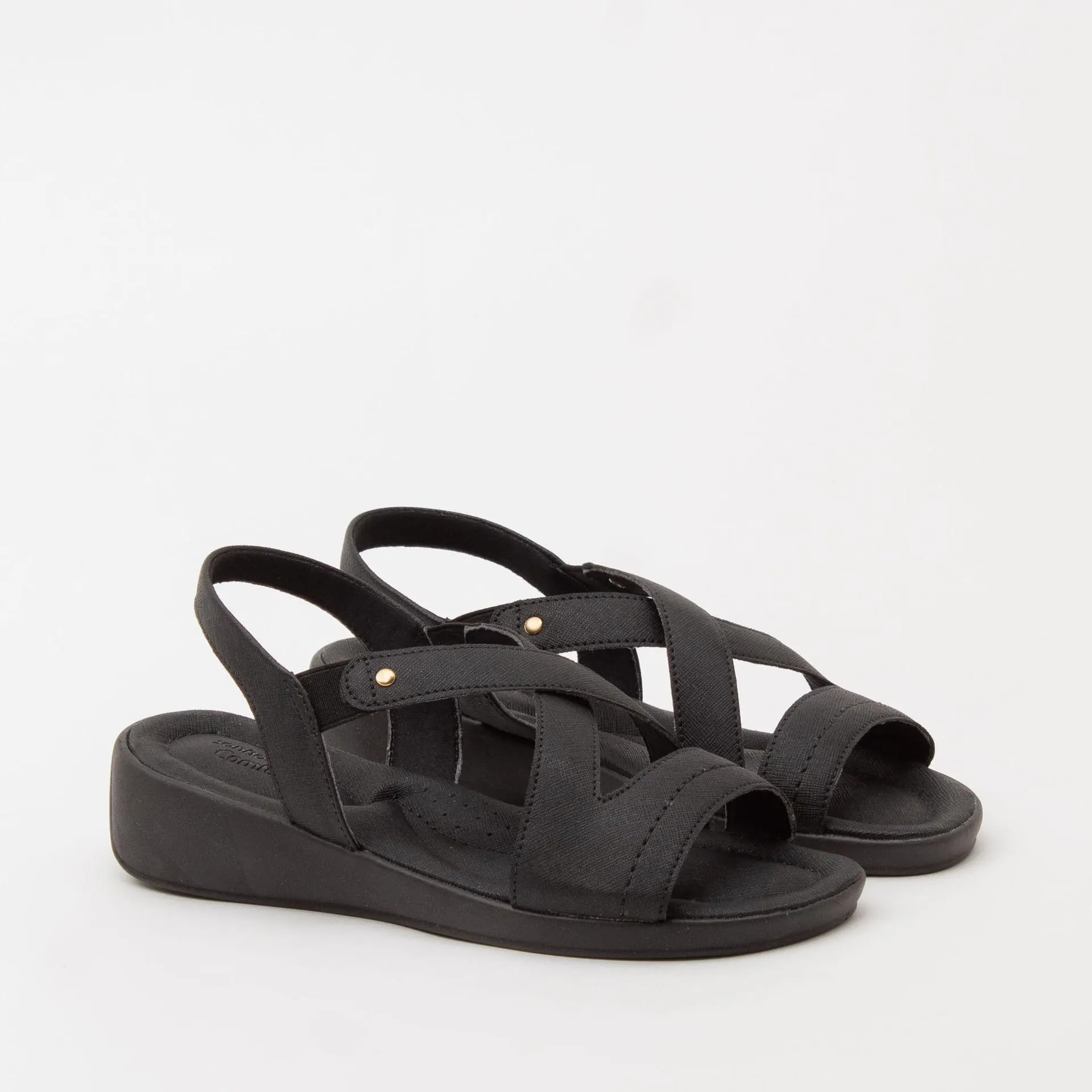 Anabela tiras cruzadas - PRETA