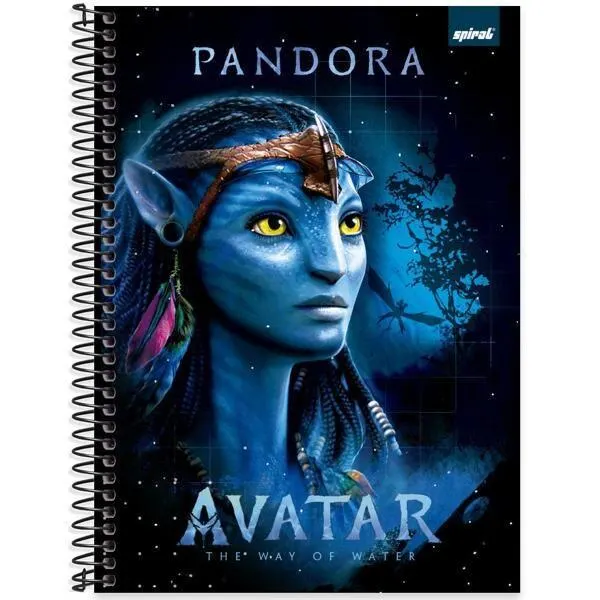 Caderno Universitário Capa Dura 1x1 80 Folhas Avatar Disney Spiral - PT 1 UN
