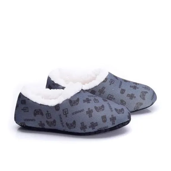 Pantufa Infantil Socks Fun Feminina - GRAFITE/PRETO