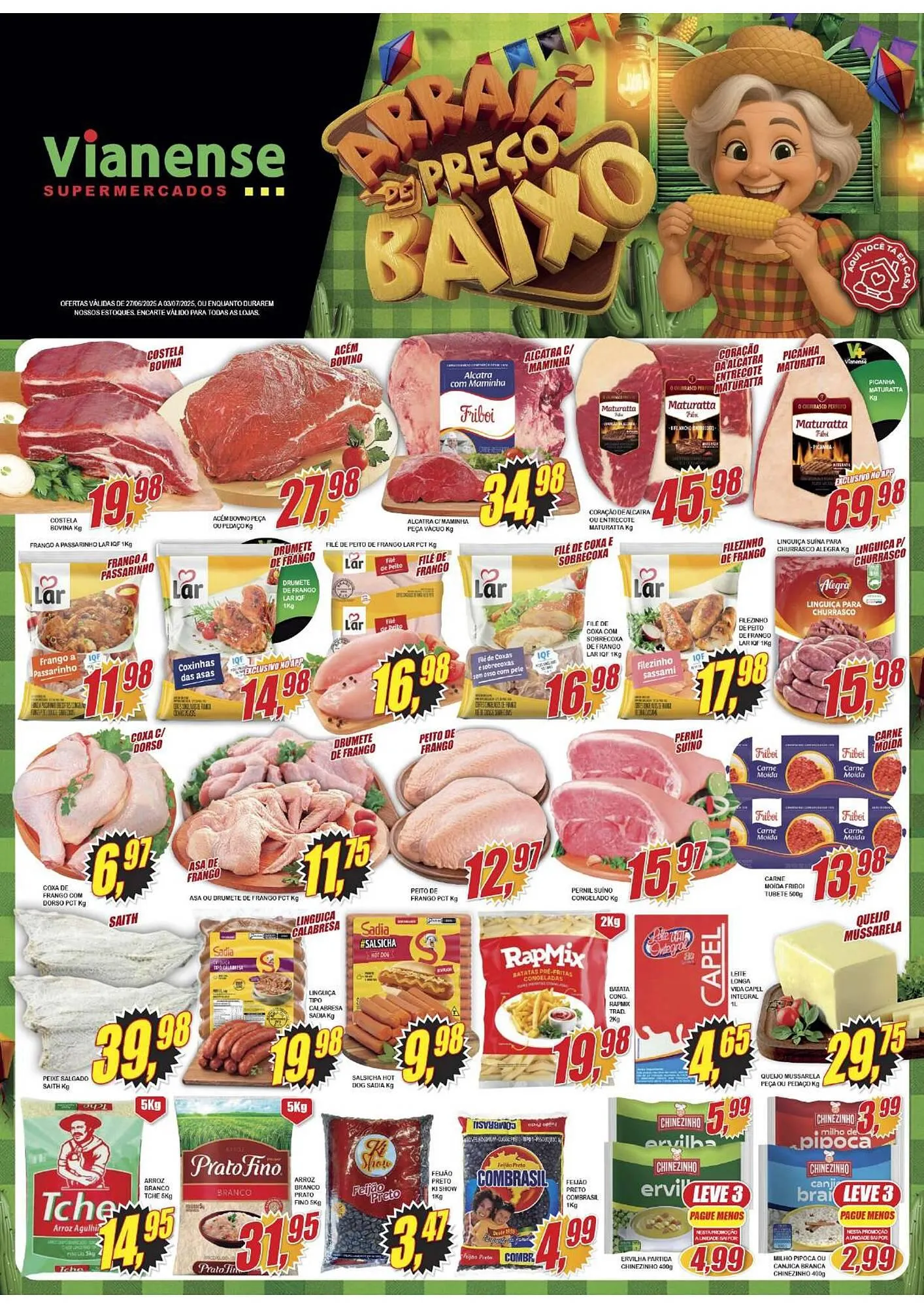 Encarte de Catálogo Vianense Supermercados 27 de junho até 3 de julho 2025 - Pagina 1