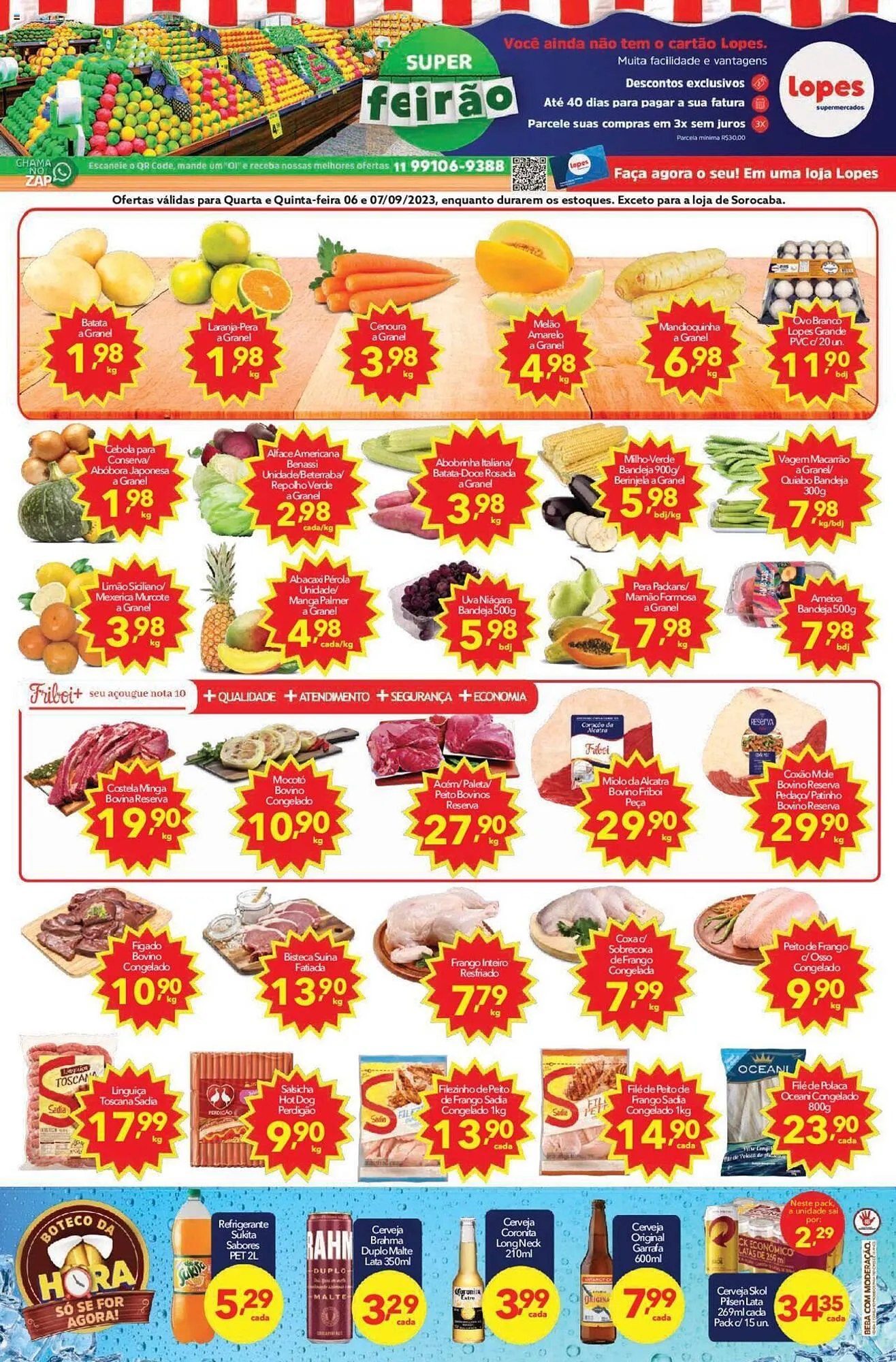 Encarte de Catálogo Lopes Supermercados 6 de setembro até 7 de setembro 2023 - Pagina 1