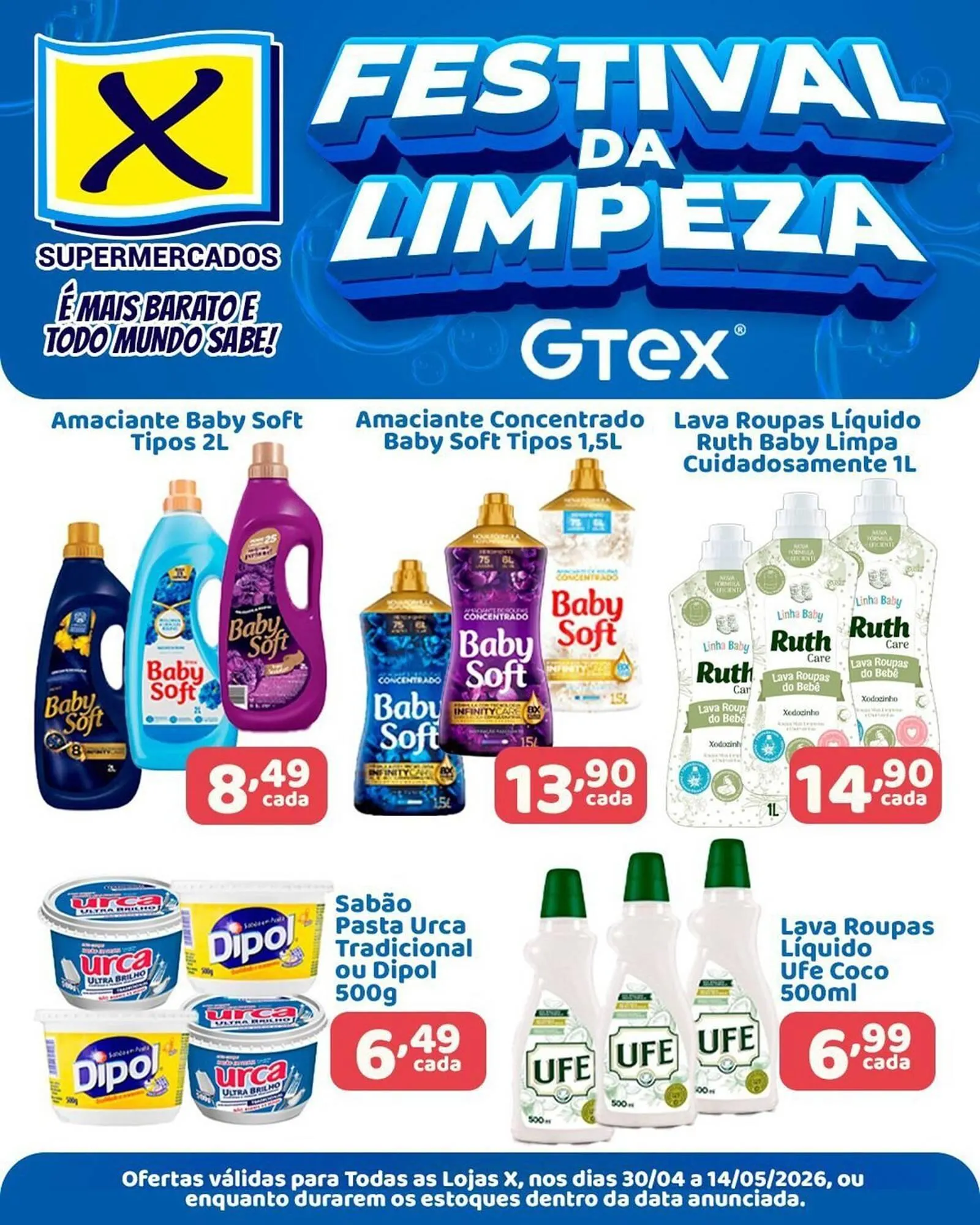 Encarte de Folheto X Supermercados 30 de abril até 14 de maio 2026 - Pagina 1