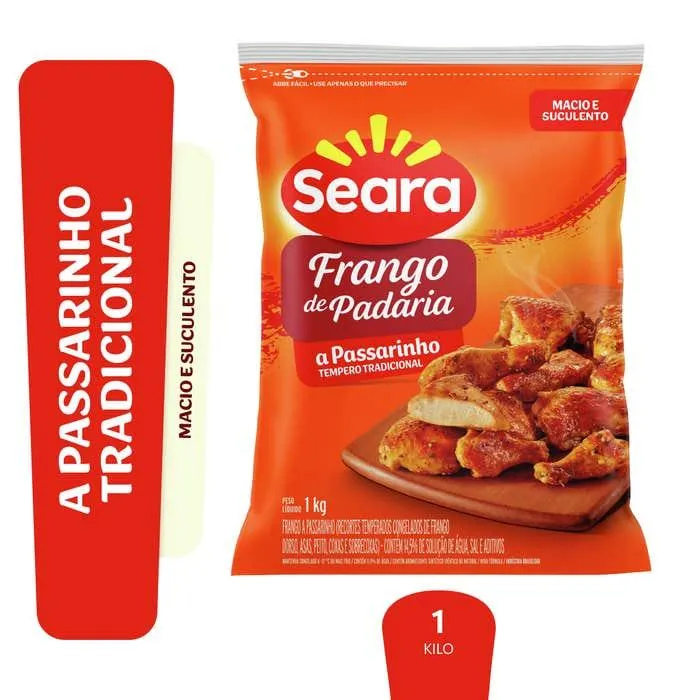 Frango De Padaria A Passarinho Temperado Seara Iqf 1kg
