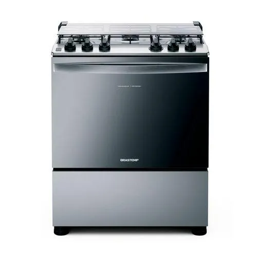 Fogão Brastemp 5 Bocas Cor Inox Com Botões Removíveis E Exclusivo Aro Protetor - BFS5NCR
