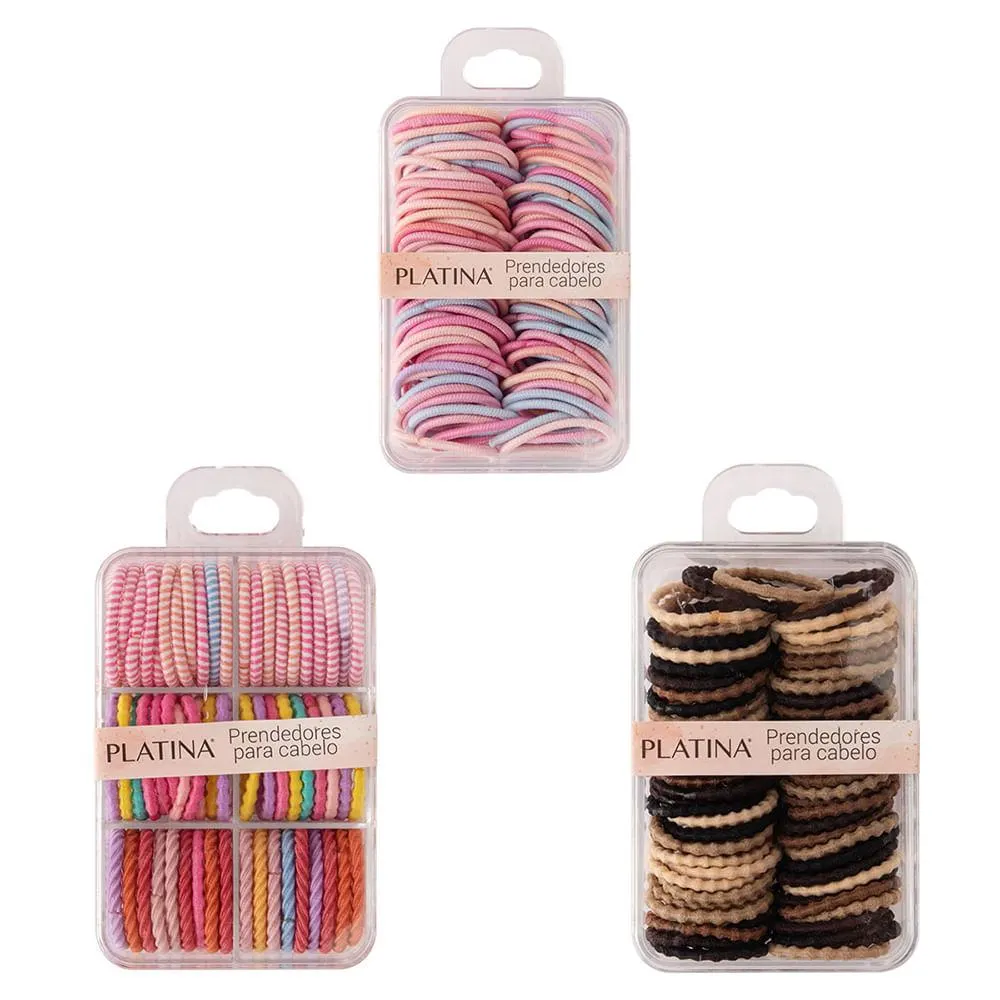 Kit Prendedor Cabelo Plástico Sortido 60 Peças 5,3x8x2,4cm Ref.CB3613 Moment