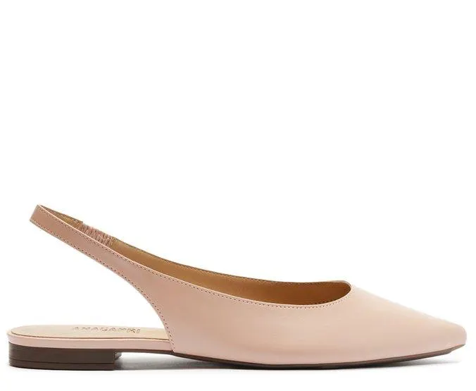 Sapatilha Slingback Bico Fino Rosa Blush