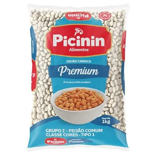 Feijão Carioca Picinin Série Ouro Tipo 1 Pacote 1Kg