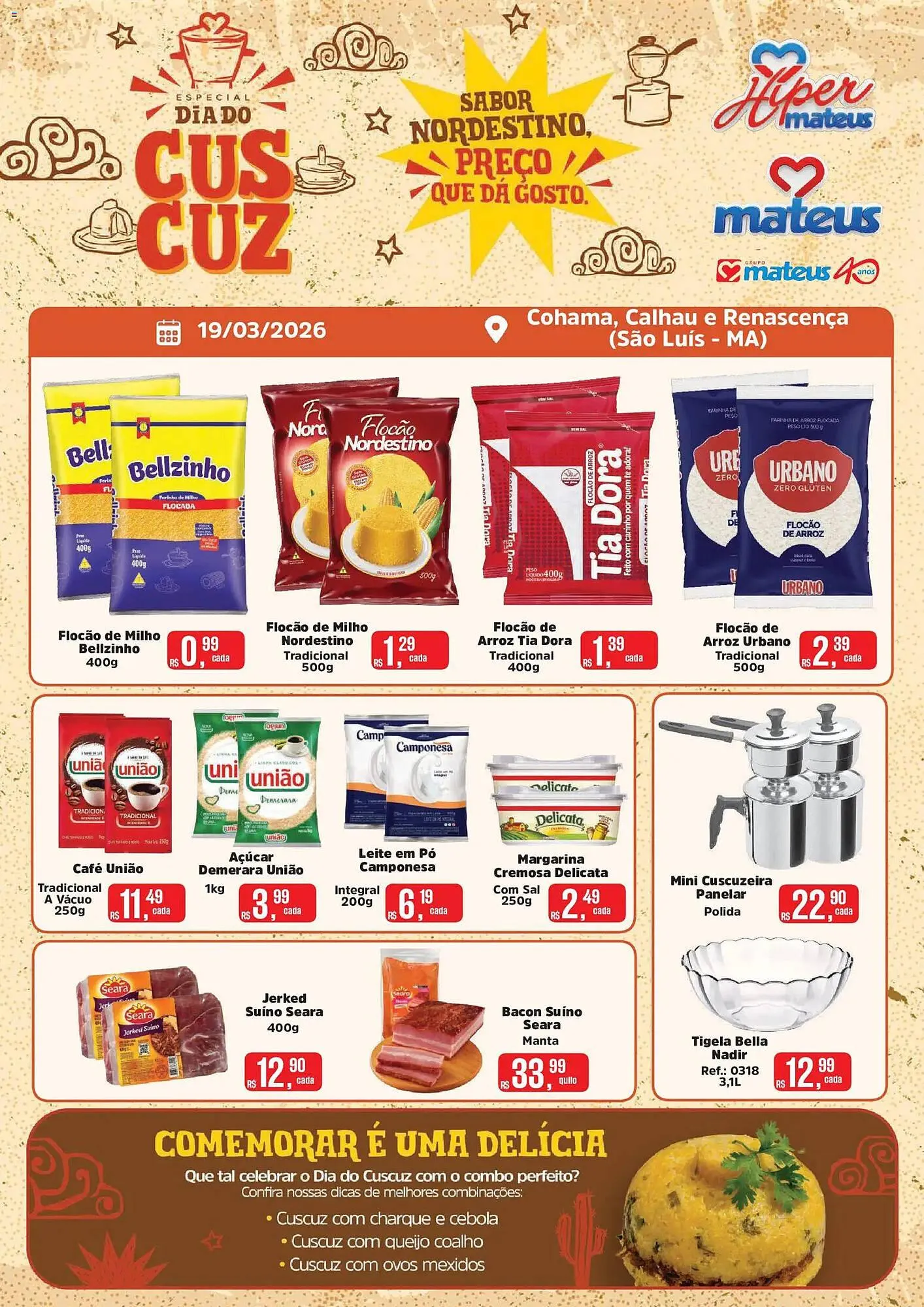 Encarte de Catálogo Supermercados Mateus 19 de março até 19 de março 2026 - Pagina 1