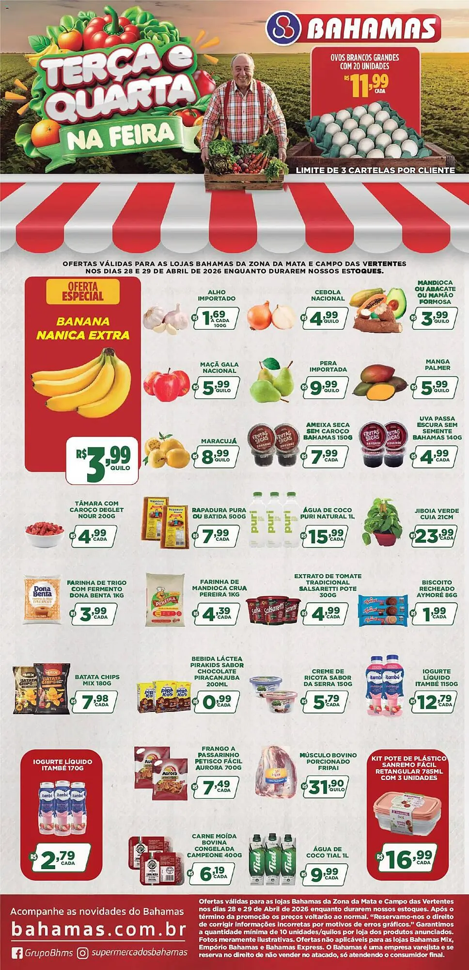 Encarte de Catálogo Bahamas Supermercados 28 de abril até 29 de abril 2026 - Pagina 1