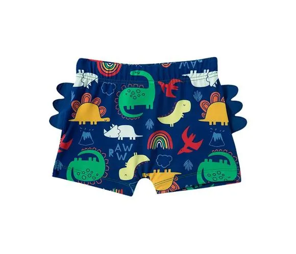 shorts dino colorido praia kids proteção uv50+