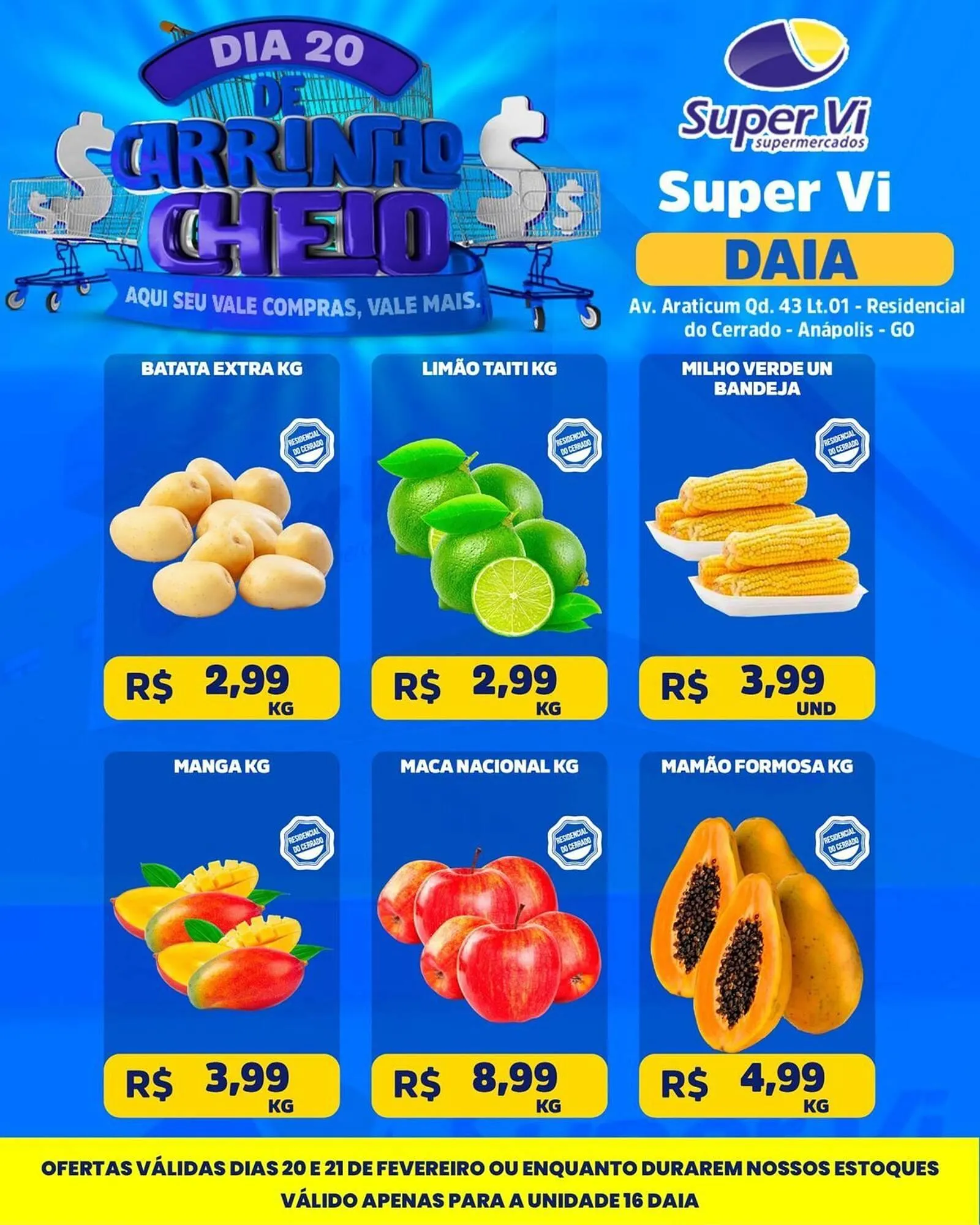 Encarte de Catálogo Super Vi Supermercados 20 de fevereiro até 21 de fevereiro 2026 - Pagina 1