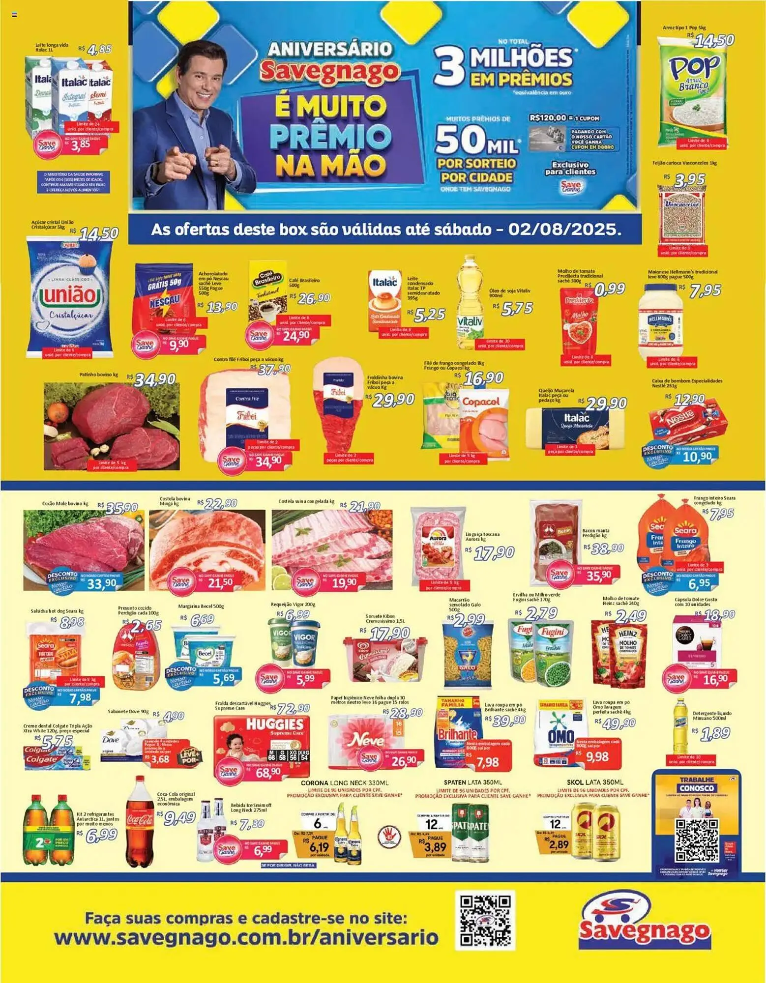 Encarte de Catálogo Supermercados Savegnago 1 de agosto até 3 de agosto 2025 - Pagina 1