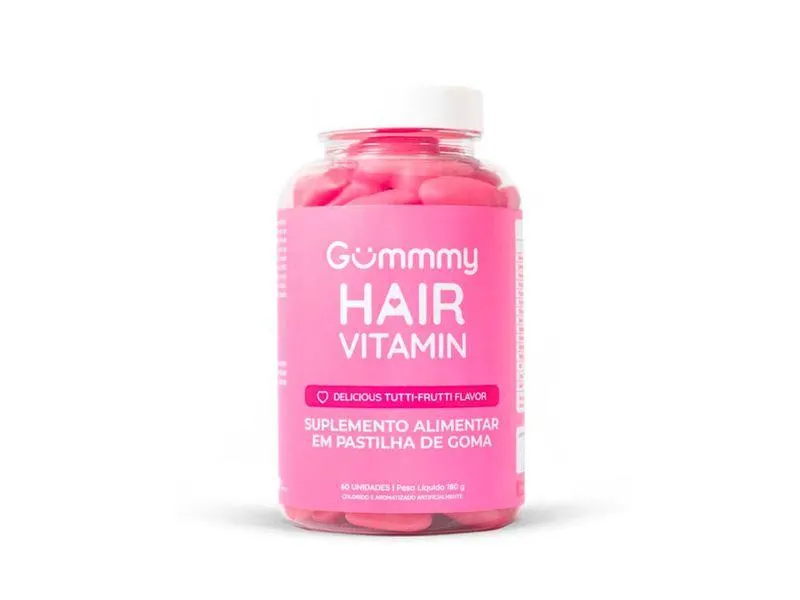 Suplemento Alimentar Gummy Hair Vitamin Sabor Tutti- Frutti Flavor 60 Gomas