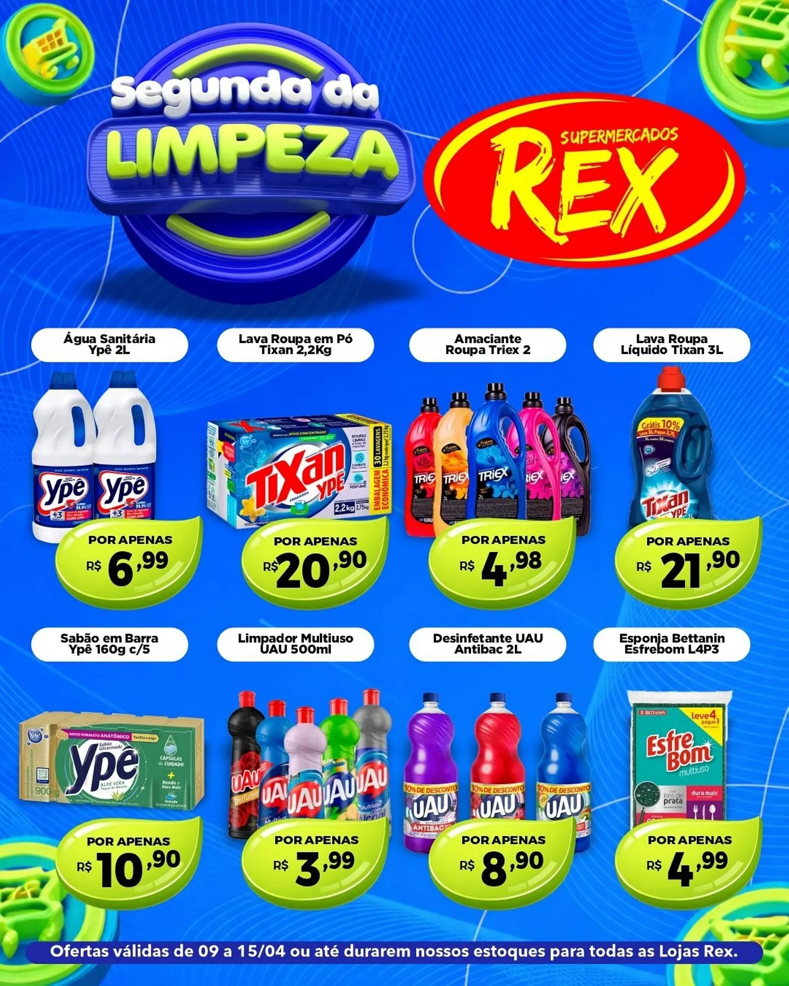 Encarte de Catálogo Supermercados Rex 9 de abril até 15 de abril 2026 - Pagina 1