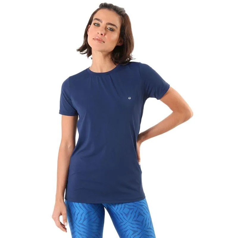 Camiseta Feminina Manga Curta UV 50+ Luna Azul Marinho