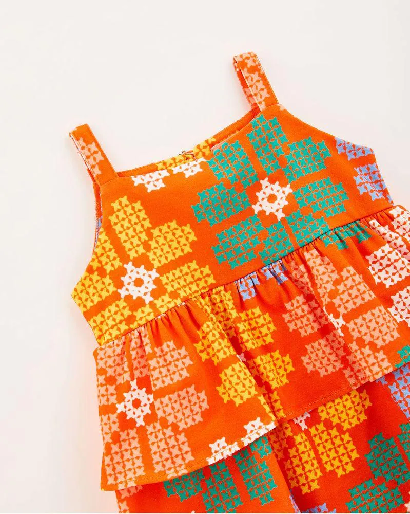 Vestido Bebe Malha Ponto Flor