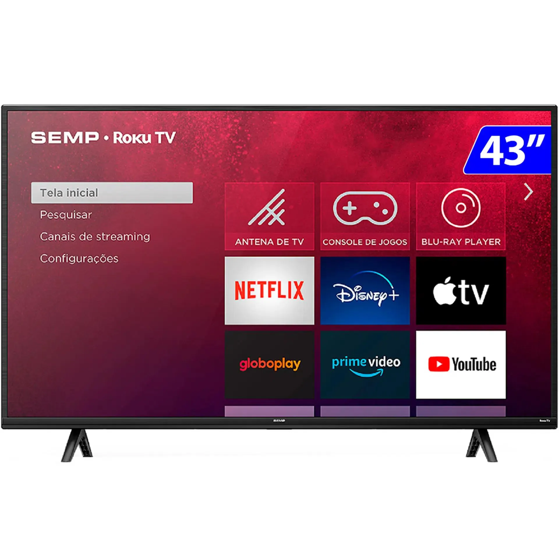 Smart TV Semp LED 43" Full HD Wi-Fi Roku 43R5500