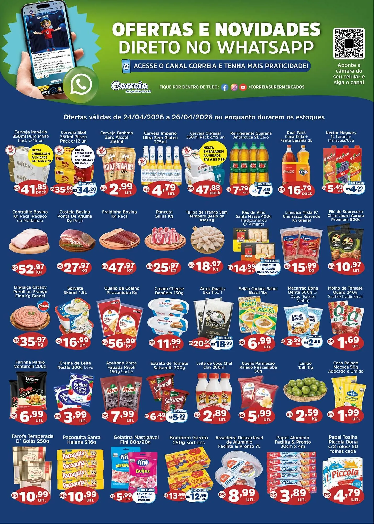 Encarte de Catálogo Supermercados Correia 24 de abril até 26 de abril 2026 - Pagina 1