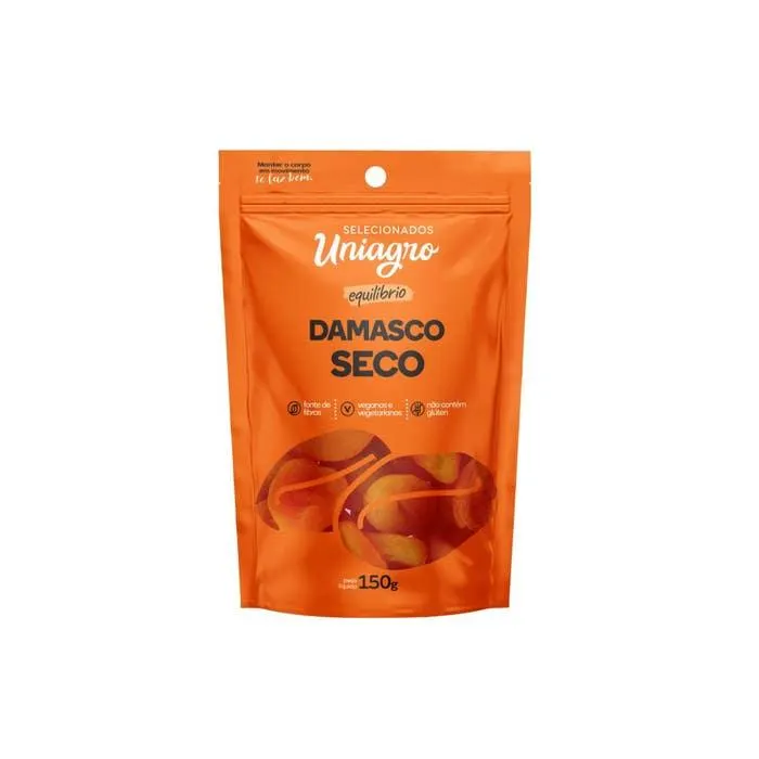 Damasco Uniagro Sachê Embalagem 150g