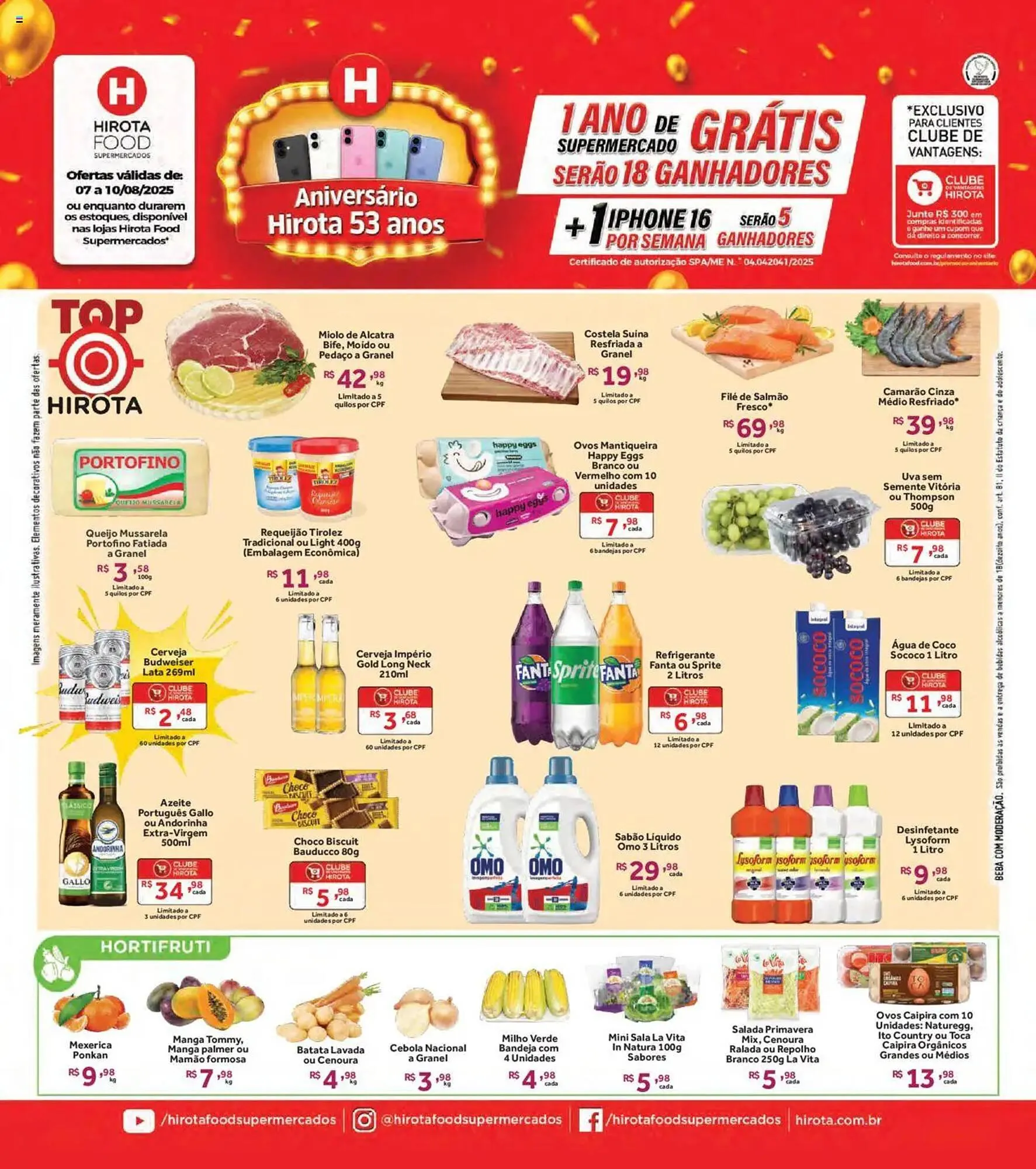 Encarte de Catálogo Hirota Food Supermercado 7 de agosto até 10 de agosto 2025 - Pagina 1