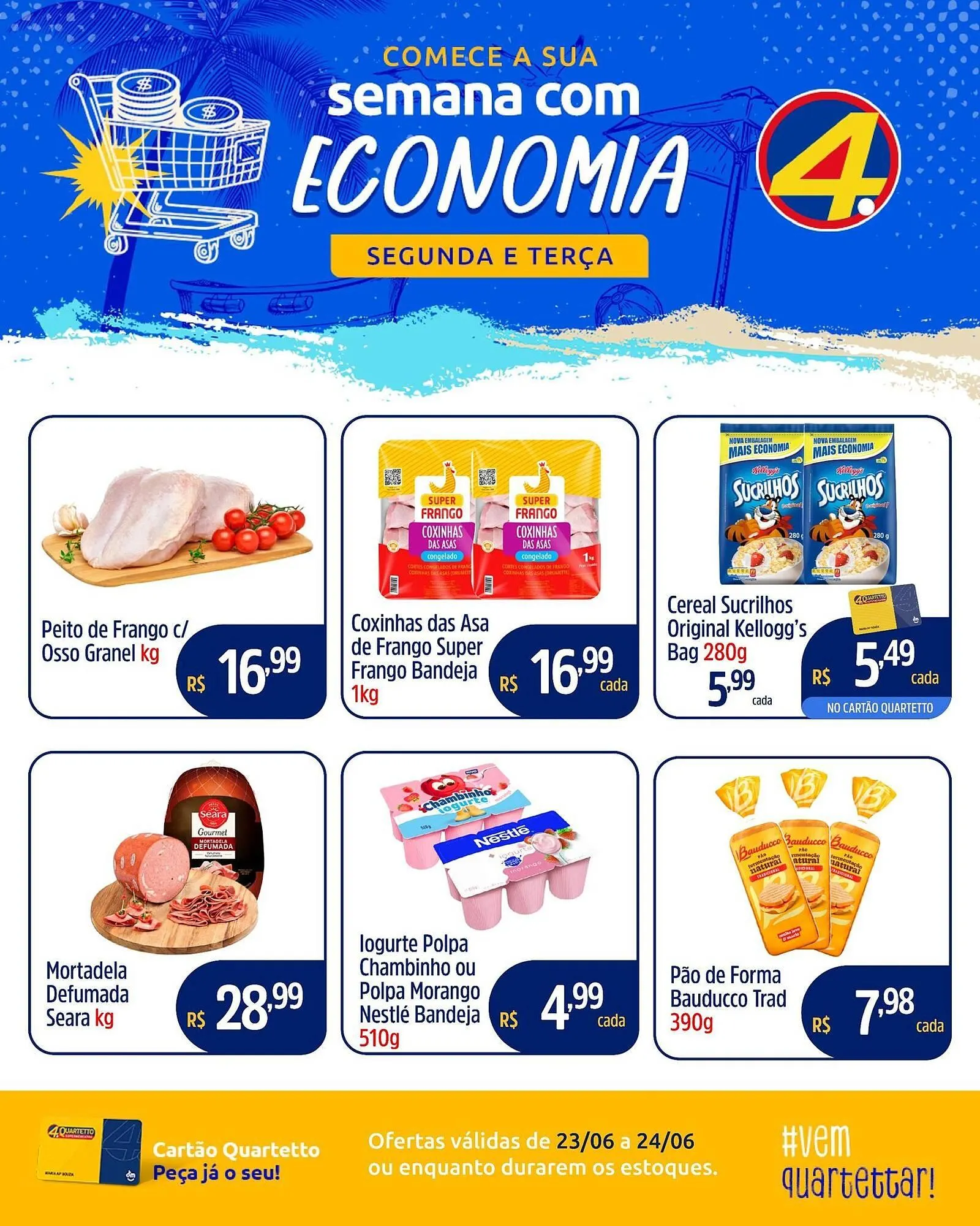 Encarte de Catálogo Quartetto Supermercados 23 de junho até 24 de junho 2025 - Pagina 1