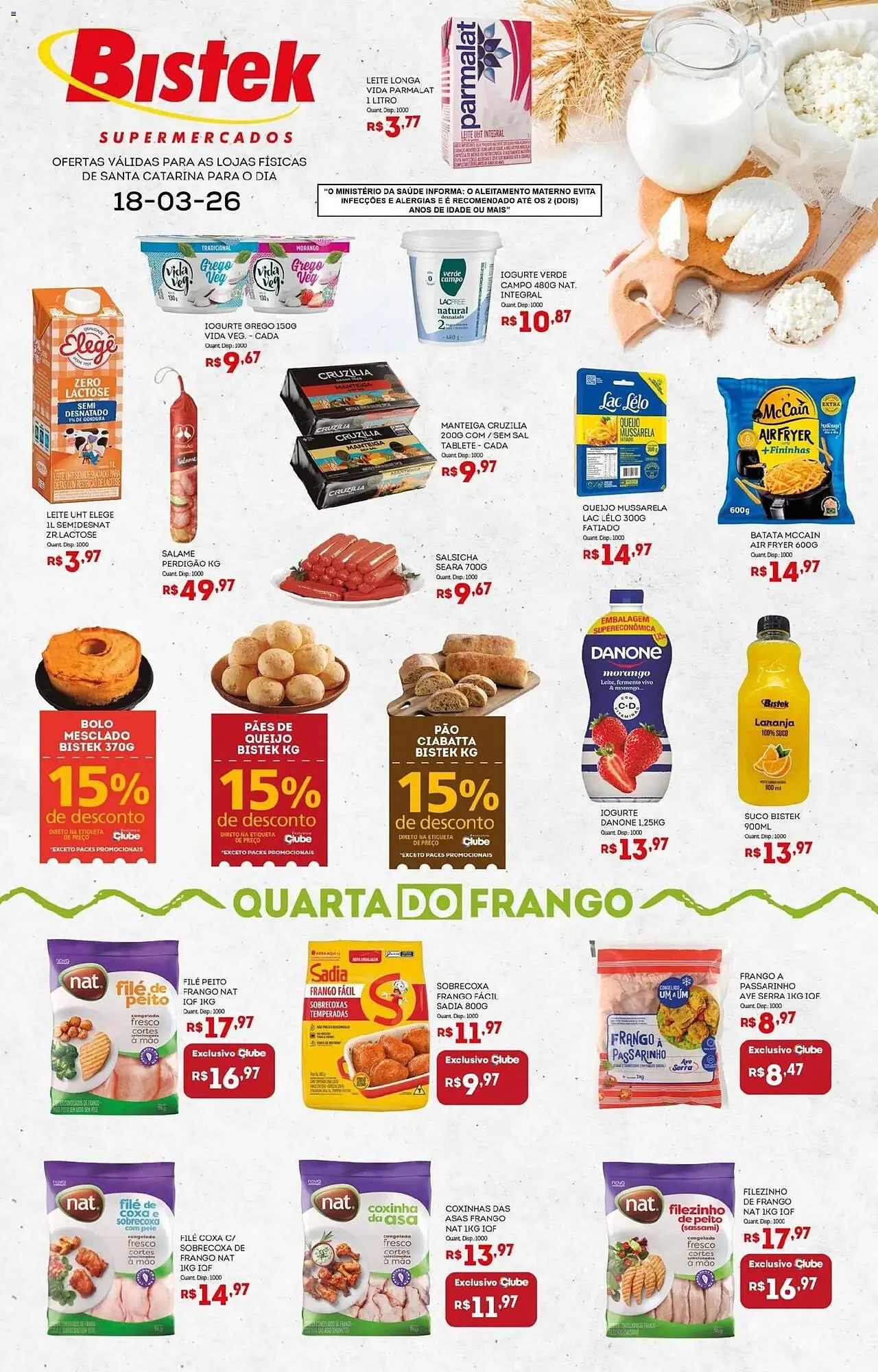 Encarte de Encarte Bistek Supermercados 18 de março até 18 de março 2026 - Pagina 1