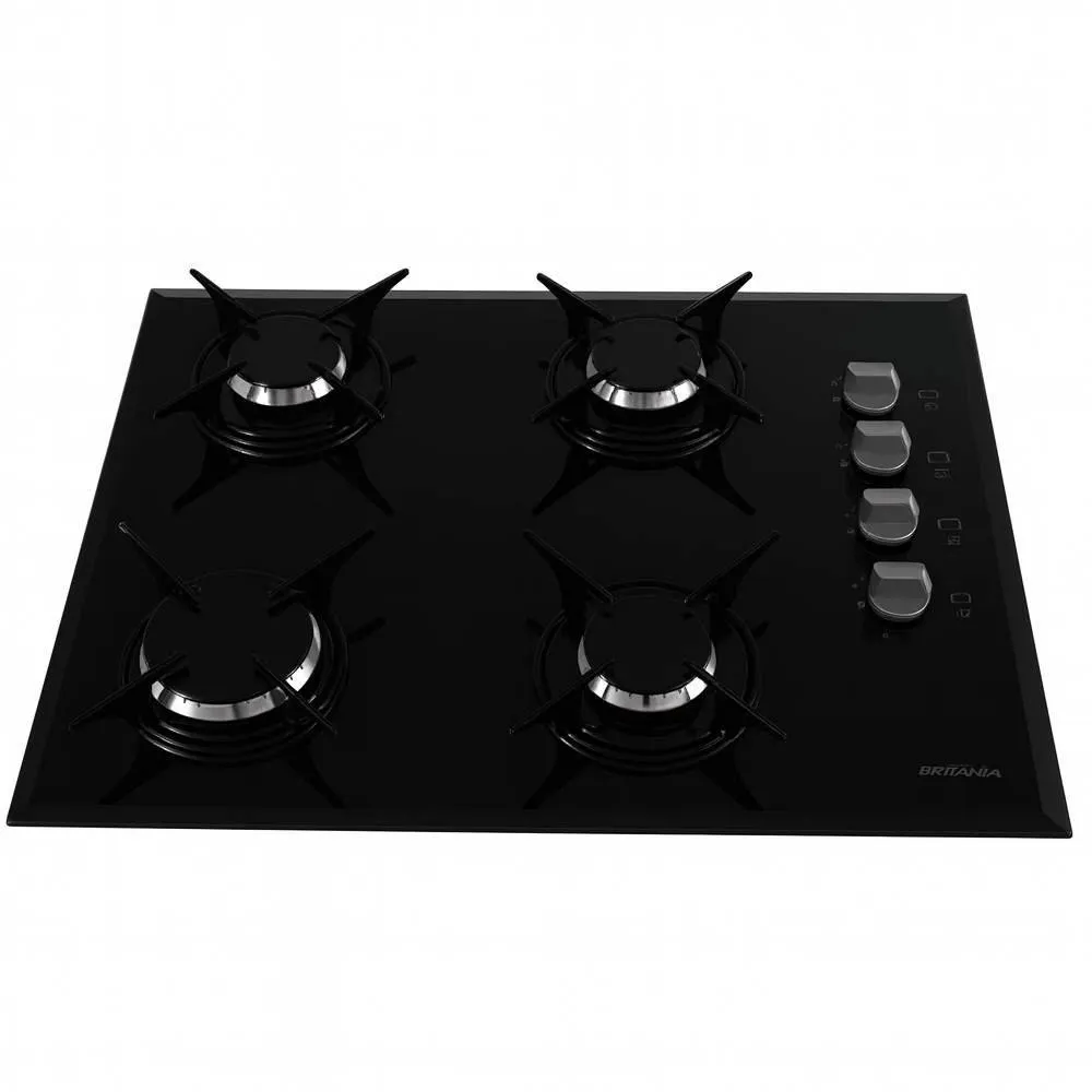 Fogão Cooktop Britânia 4 Bocas Mesa De Vidro Bct4p - Bivolt