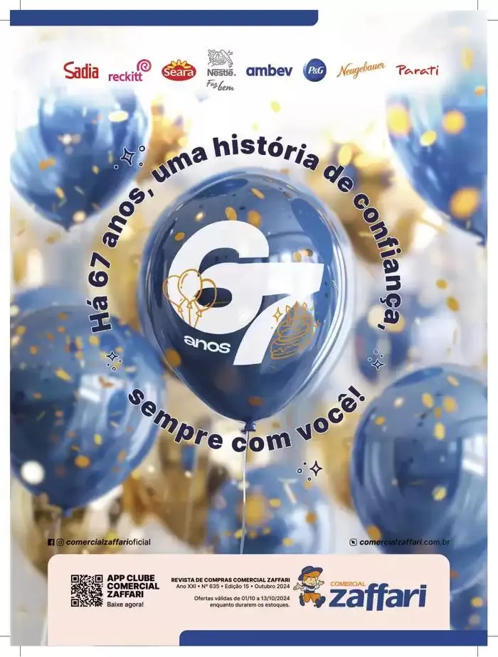 Encarte de 67 Anos Comercial Zaffari 4 de outubro até 13 de outubro 2024 - Pagina 1