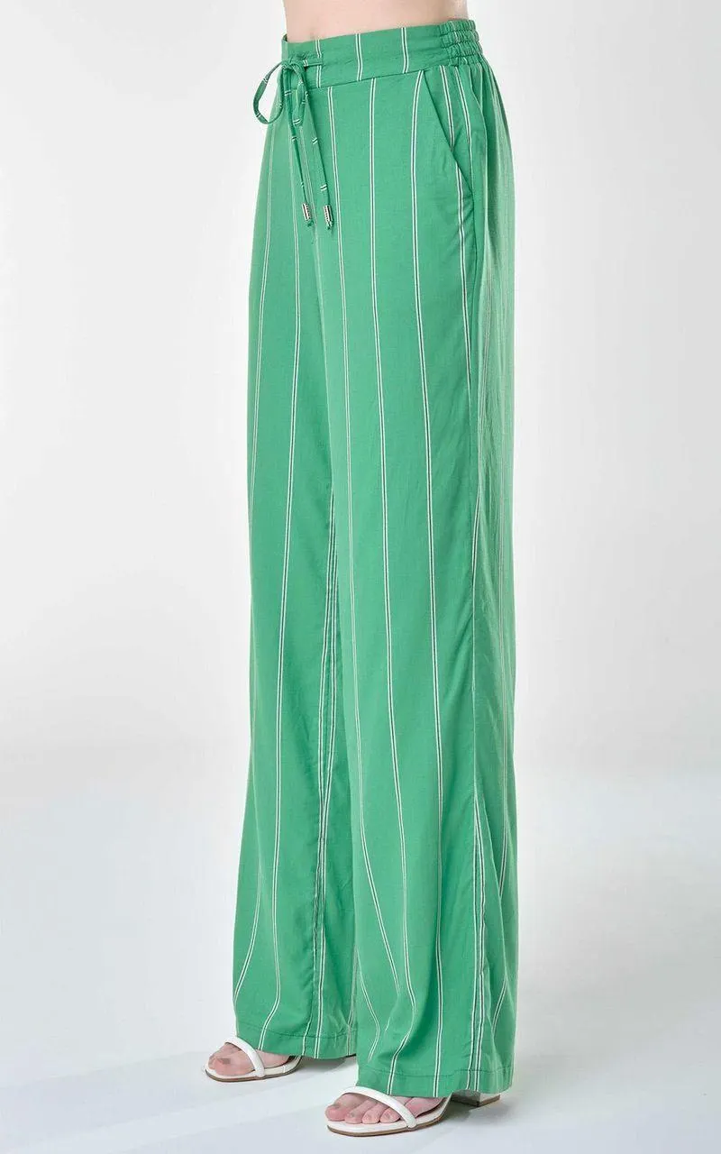 Calça Viscose Reta Listrada Feminina - LIST HEINEKEN