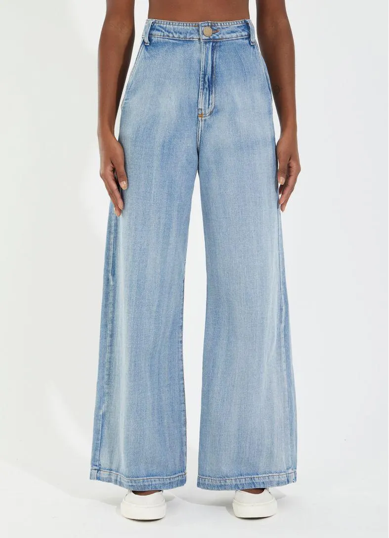 Calça jeans wide colab camila coutinho jeans