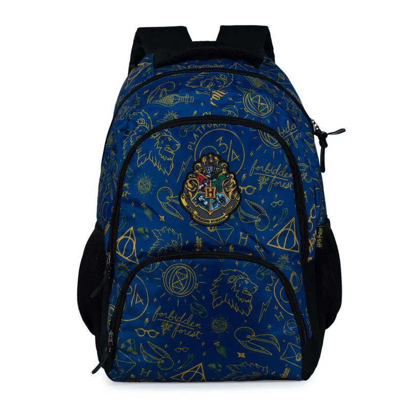 Mochila Escolar Juvenil Harry Potter Estampada Azul