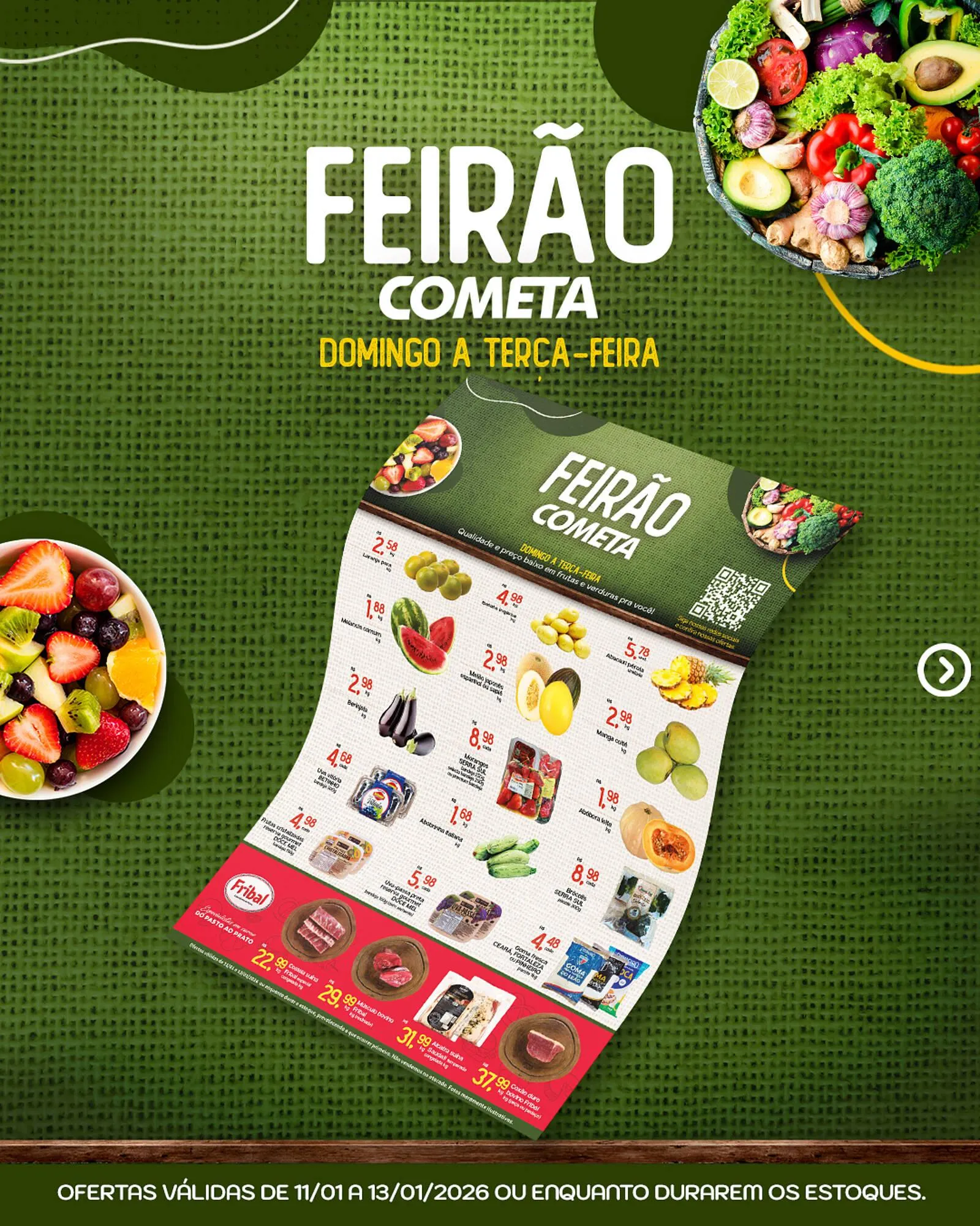 Encarte de Encarte Cometa Supermercados 11 de janeiro até 13 de janeiro 2026 - Pagina 1