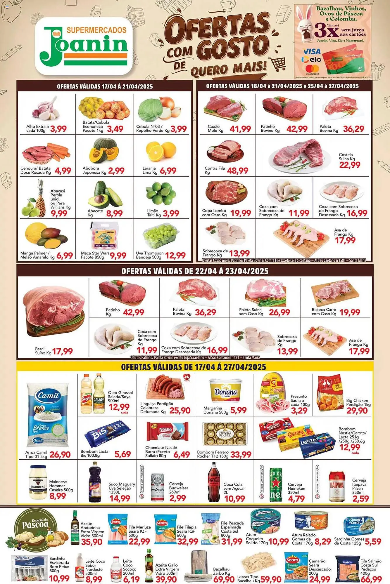 Encarte de Catálogo Supermercados Joanin 17 de abril até 27 de abril 2025 - Pagina 1